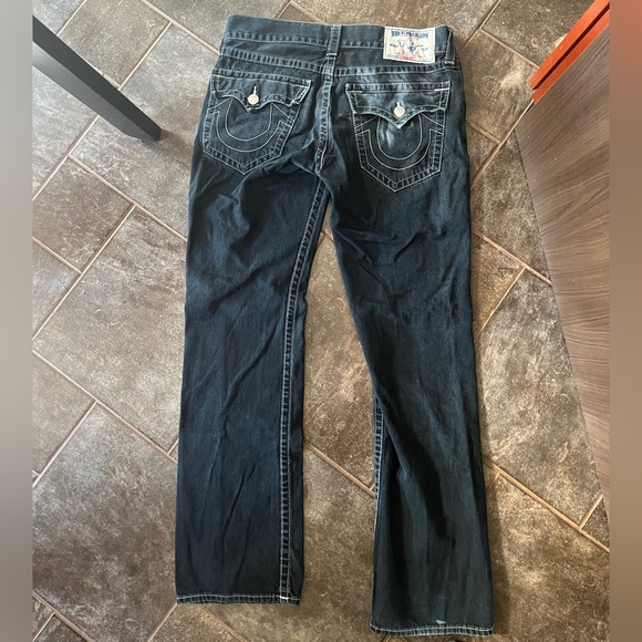 Authentic True Religion Jeans Basic Straight W/Flaps Natural rn#112790 ca#57414 - Picture 2 of 9